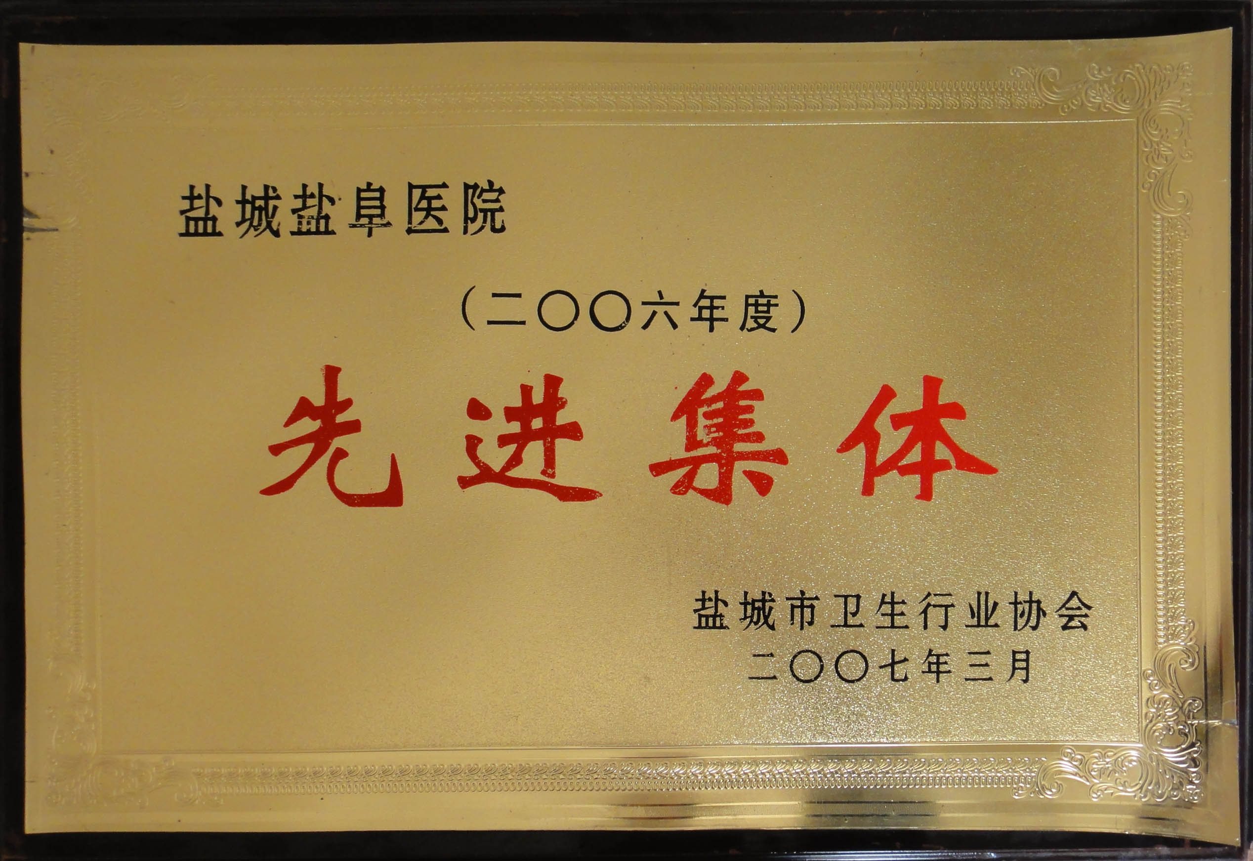 2006年度鹽城市衛(wèi)生行業(yè)先進(jìn)集體